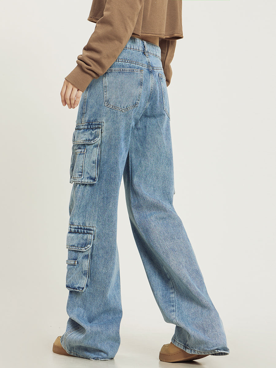 Baggy Cargo-Jeans für Damen mit entspannter Passform-Velnorah