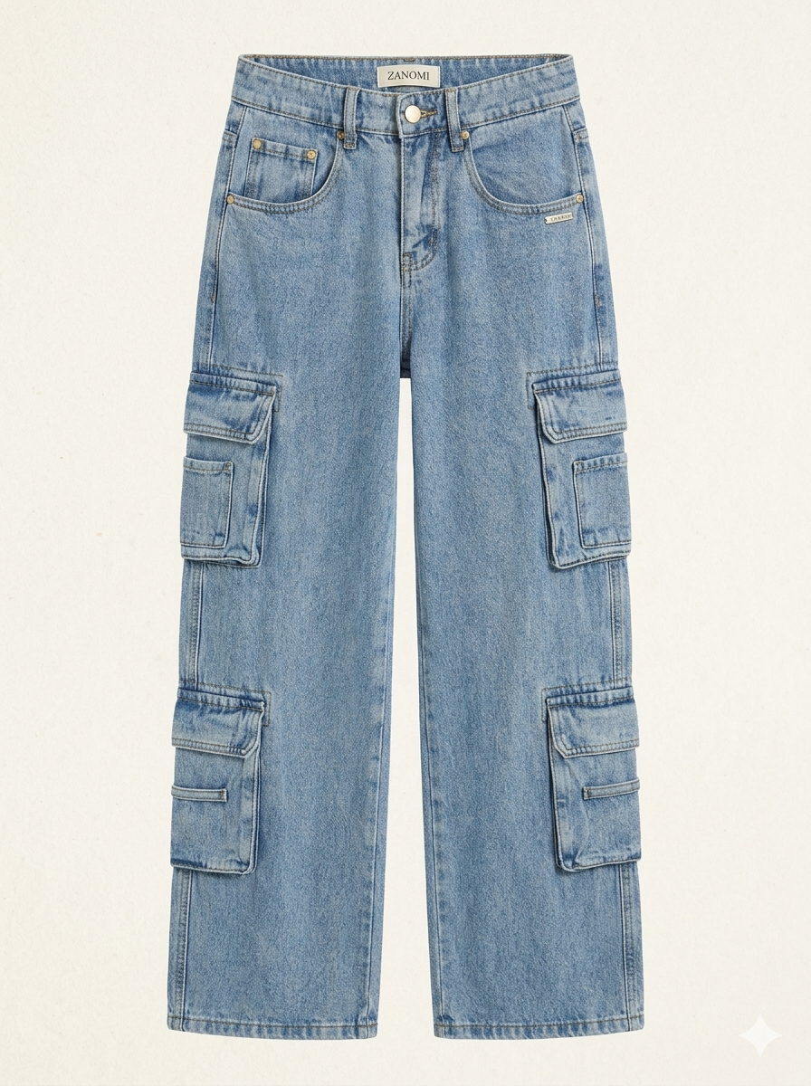 Baggy Cargo-Jeans für Damen mit entspannter Passform-Velnorah