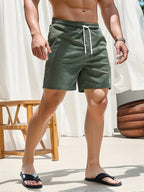 Herren Badeshorts leicht mit Kordelzug und elastischem Bund