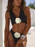 Bikini Damen Rosenmuster Bequem Strand Sommer-Velnorah