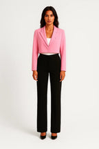 Blazer Damen Cropped Reverskragen Tailliert Casual Formal-Velnorah
