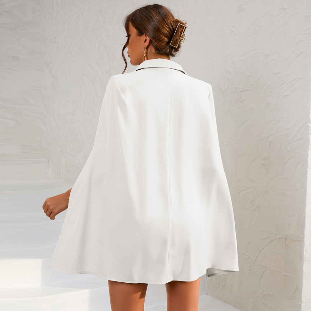 Blazer Kleid Mit Cape Und Gürtel Für Frauen-Velnorah