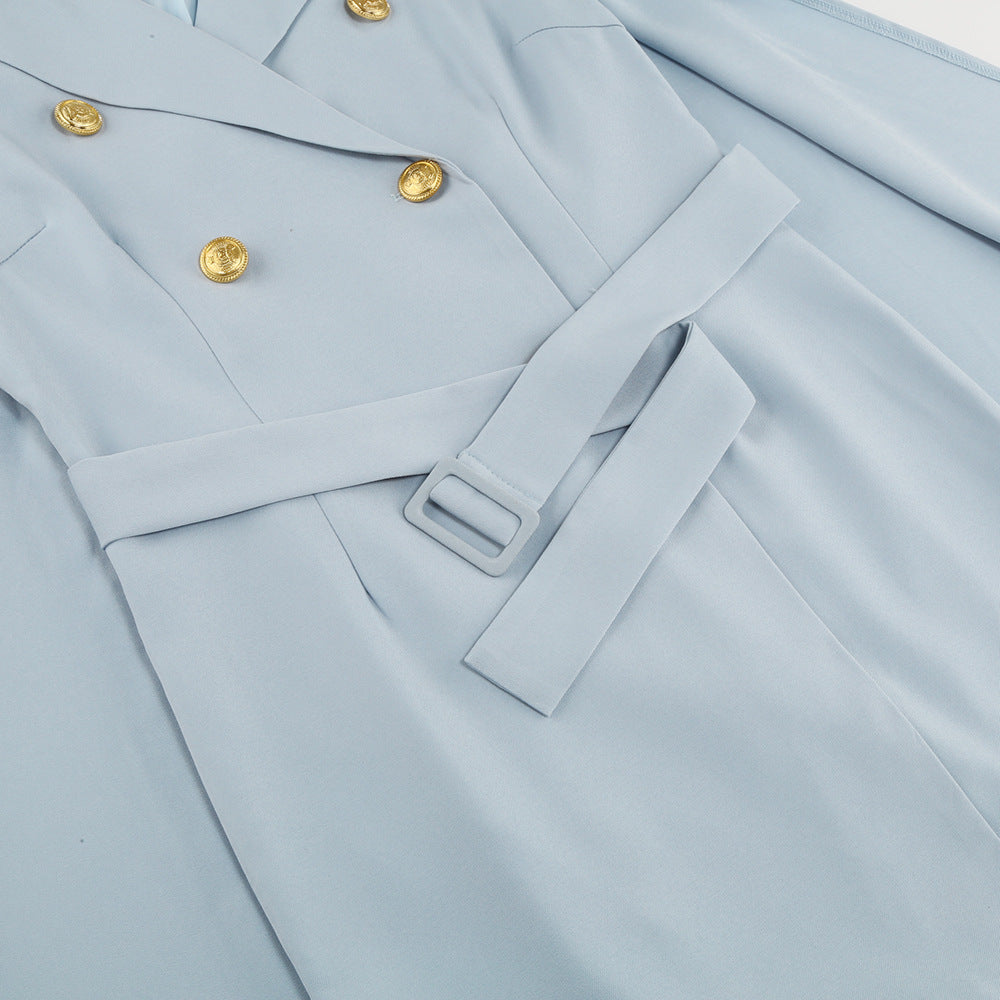 Blazer Kleid Mit Cape Und Gürtel Für Frauen-Velnorah