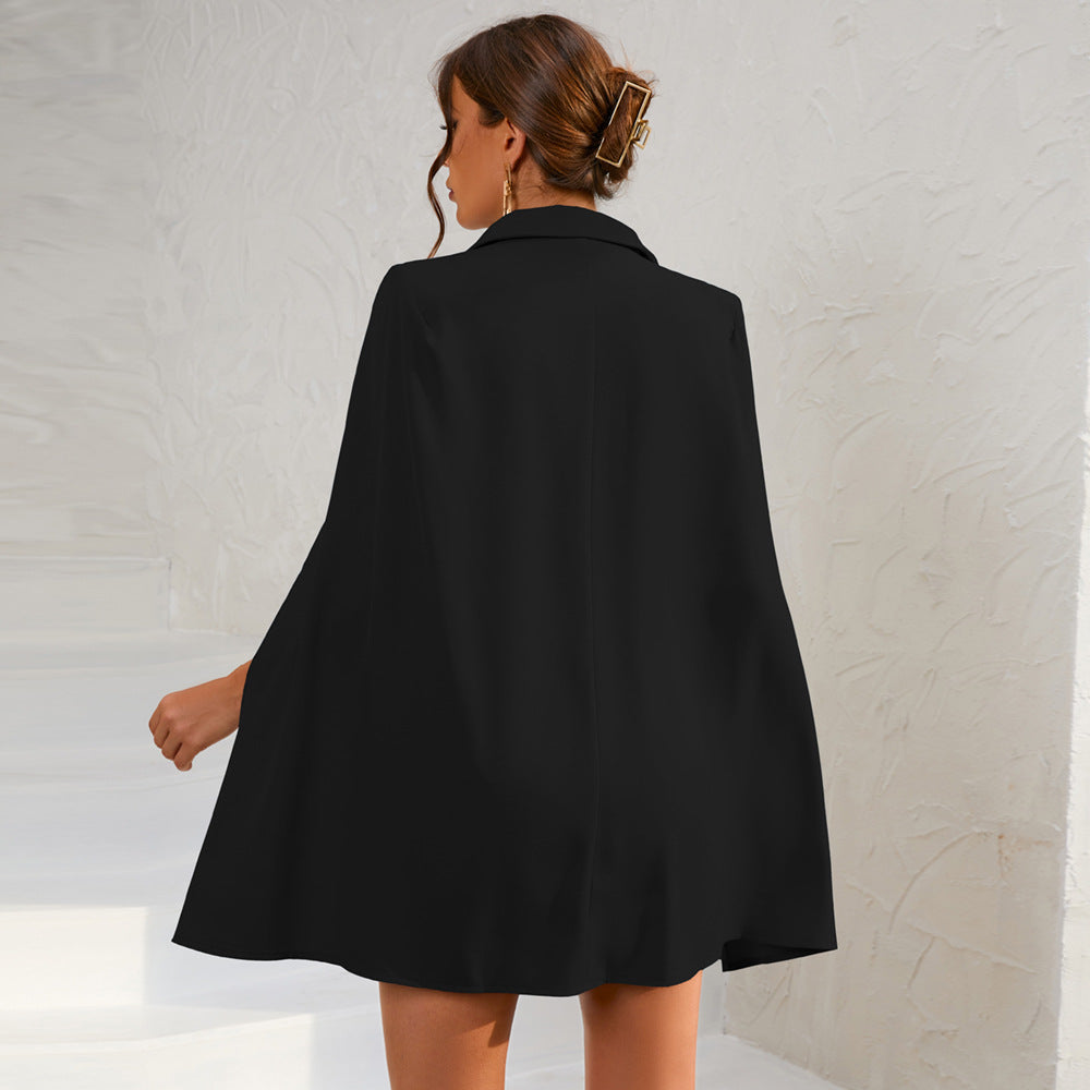 Blazer Kleid Mit Cape Und Gürtel Für Frauen-Velnorah