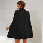 Blazer Kleid Mit Cape Und Gürtel Für Frauen-Velnorah