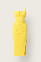Bodycon Midi Kleid Damen Träger Sommer Casual-Velnorah