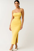 Bodycon Midi Kleid Damen Träger Sommer Casual-Velnorah