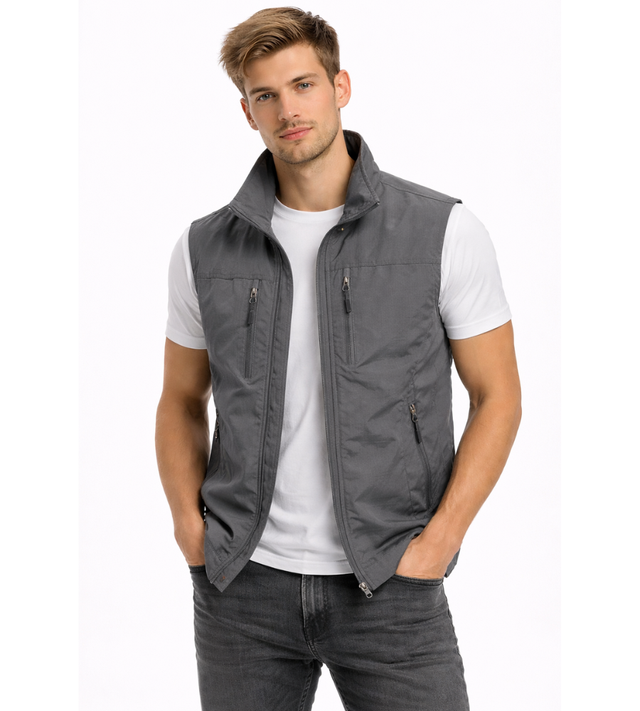 Bodywarmer Herren Reißverschluss Stehkragen Outdoor Weste-Velnorah