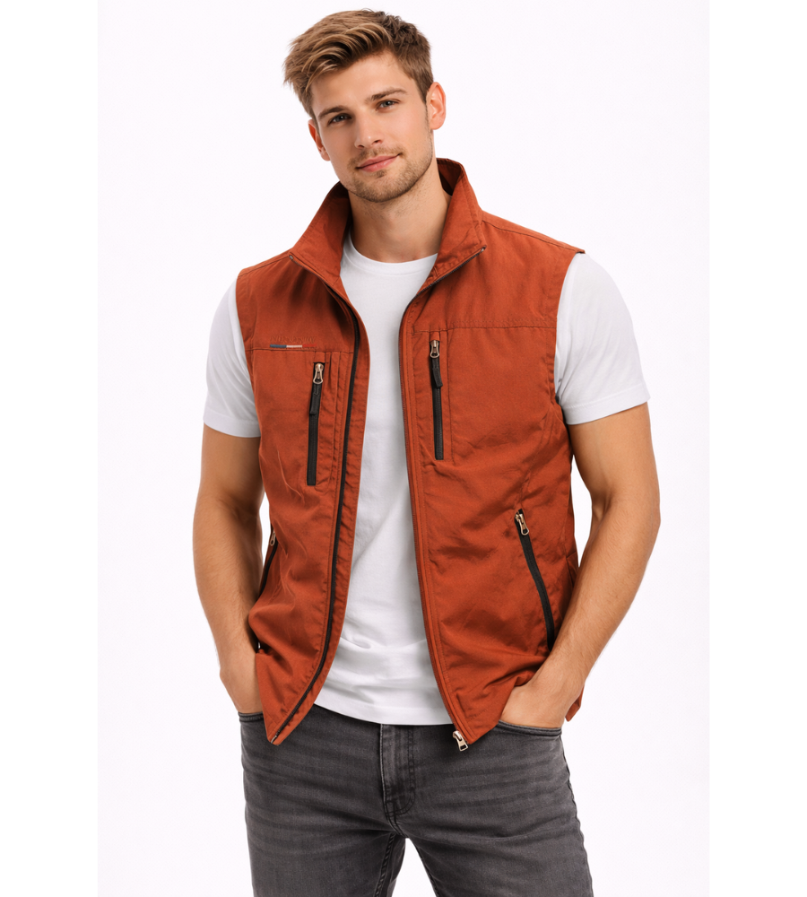 Bodywarmer Herren Reißverschluss Stehkragen Outdoor Weste-Velnorah