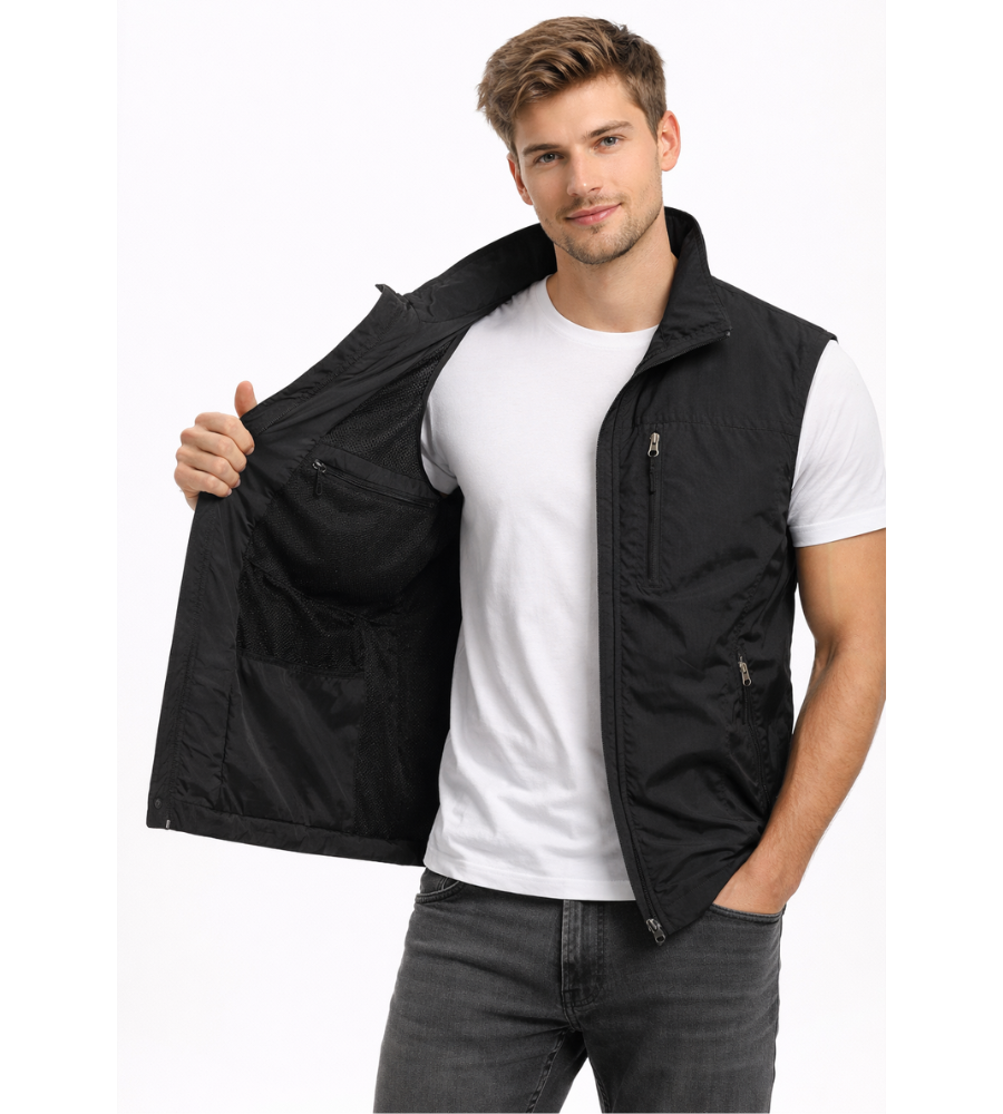 Bodywarmer Herren Reißverschluss Stehkragen Outdoor Weste-Velnorah