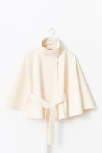Cape Jas Damen Regular Fit Hoher Kragen Schleife Gürtel Winter-Velnorah