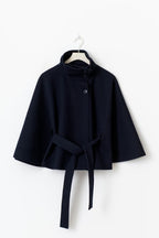 Cape Jas Damen Regular Fit Hoher Kragen Schleife Gürtel Winter-Velnorah