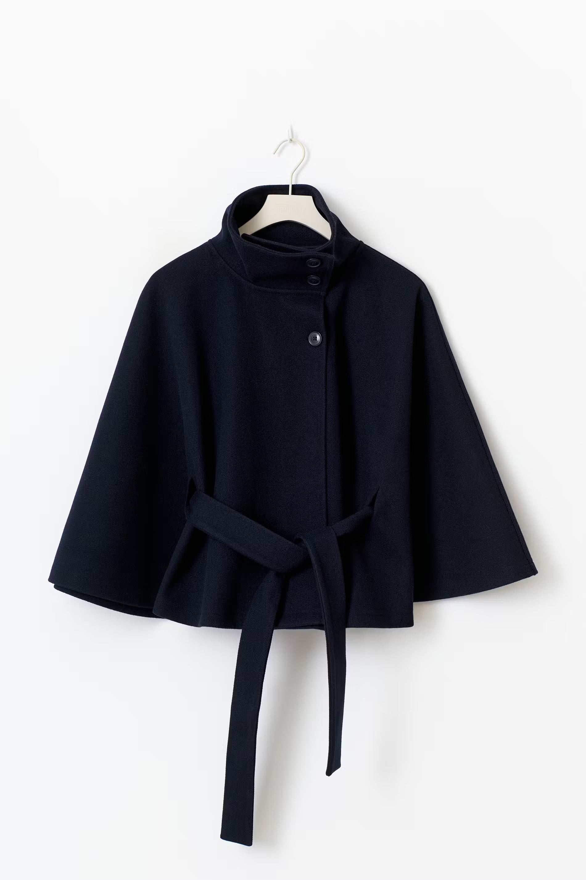 Cape Jas Damen Regular Fit Hoher Kragen Schleife Gürtel Winter-Velnorah