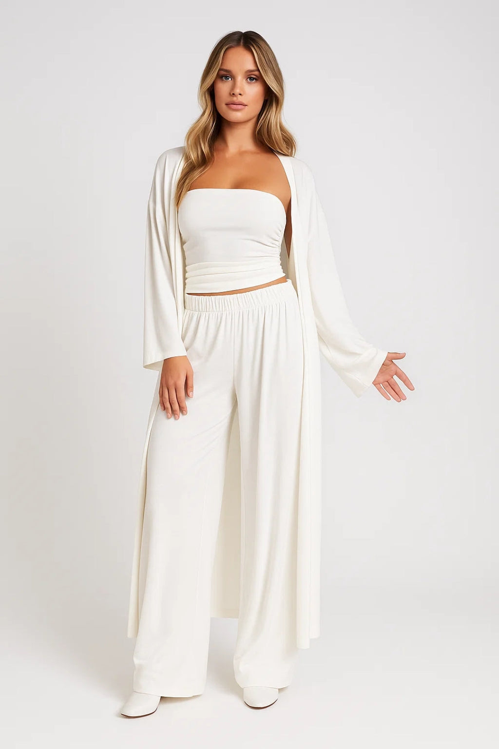 Co-Ord Set Damen Lange Hose Weste Strapless Top-Velnorah