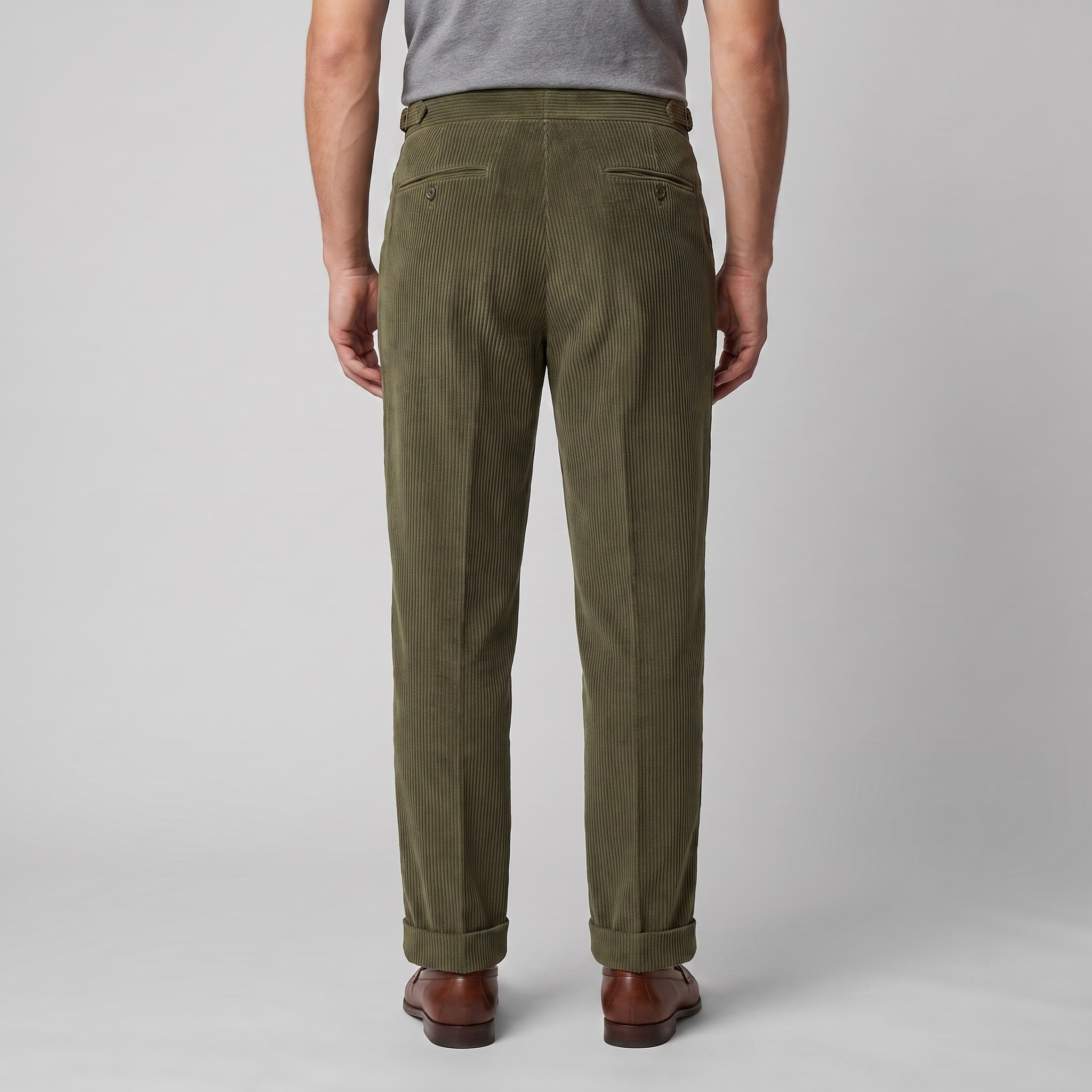 Corduroy Faltenhose Herren Klassisch Formal-Velnorah
