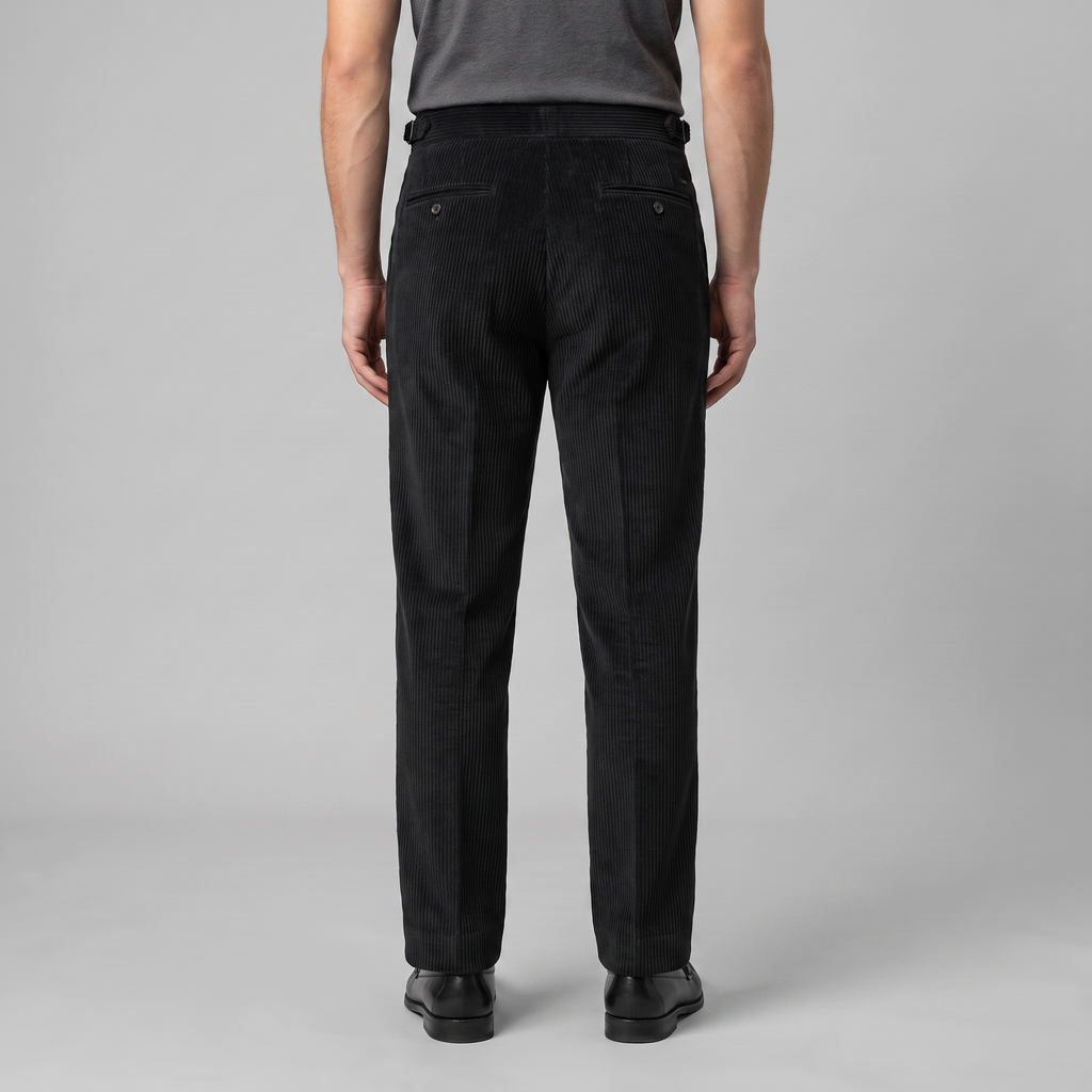 Corduroy Faltenhose Herren Klassisch Formal-Velnorah