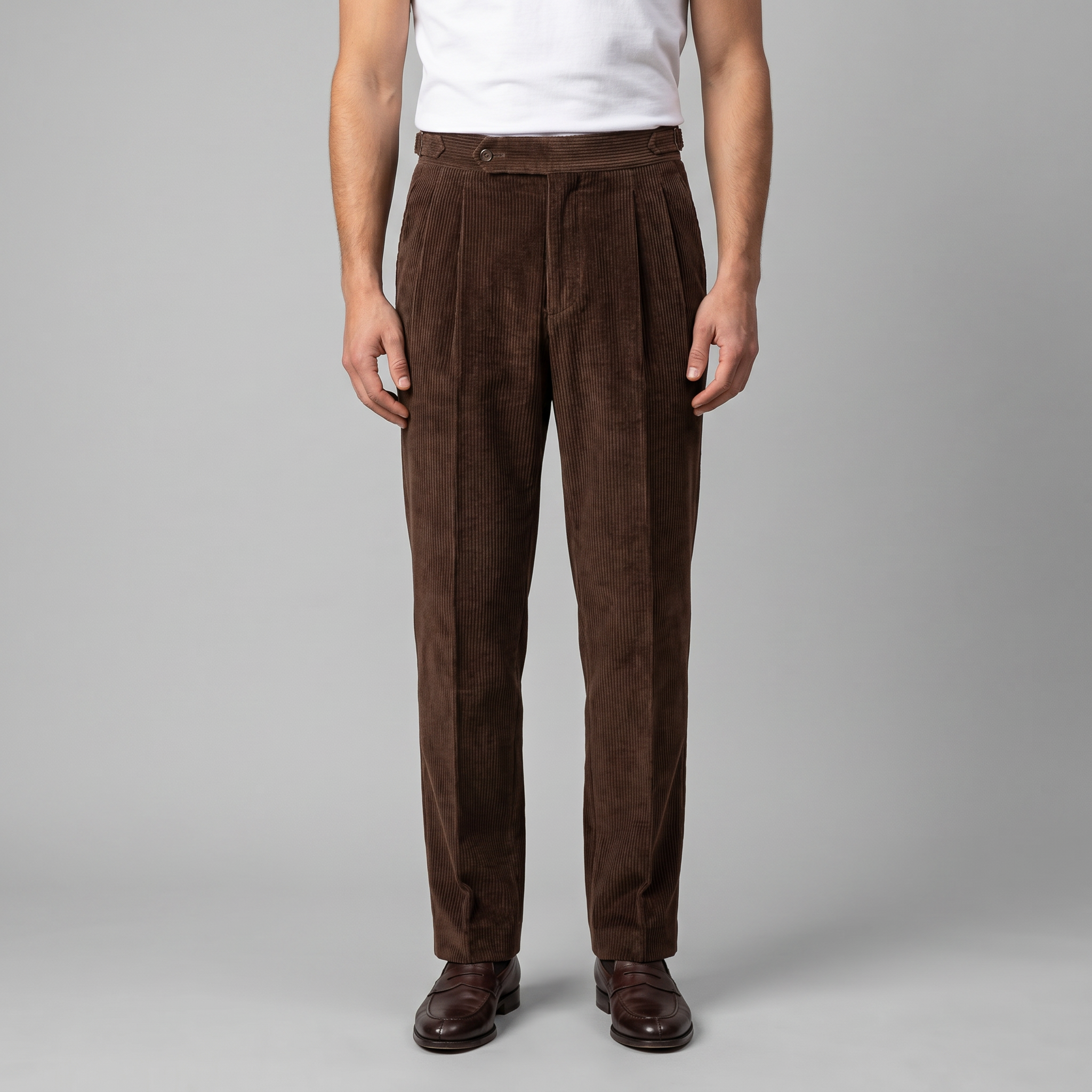 Corduroy Faltenhose Herren Maßgeschneidert Klassisch Winter-Velnorah