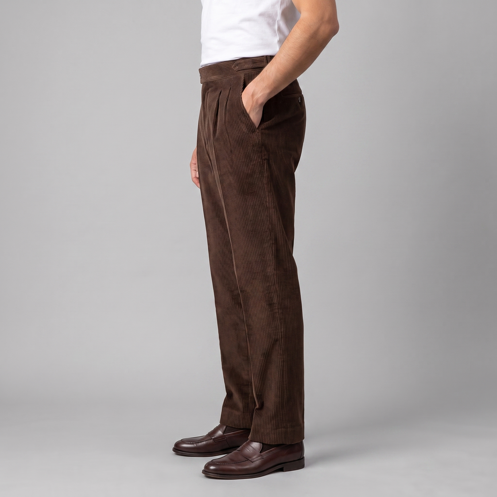 Corduroy Faltenhose Herren Maßgeschneidert Klassisch Winter-Velnorah