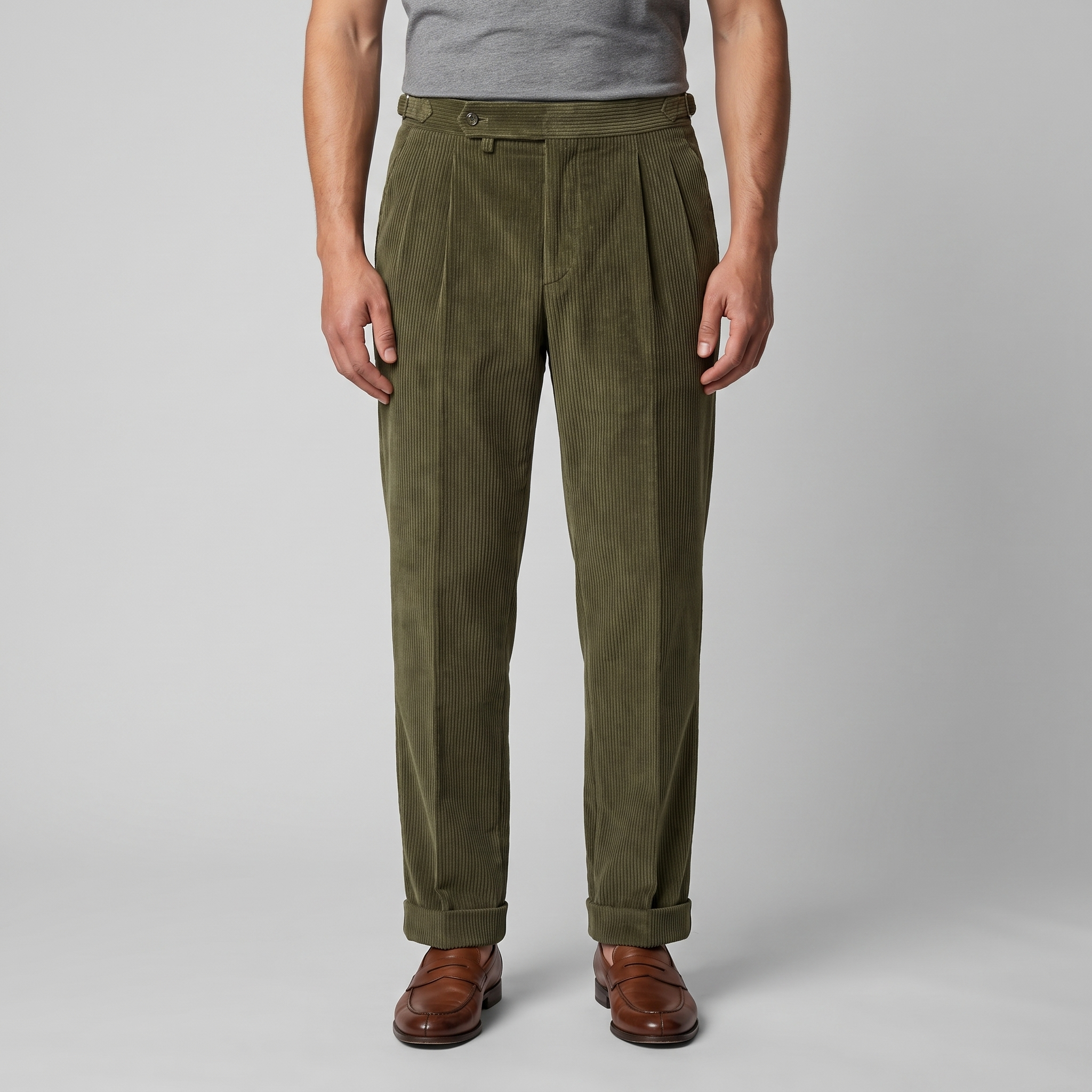 Corduroy Faltenhose Herren Maßgeschneidert Klassisch Winter-Velnorah