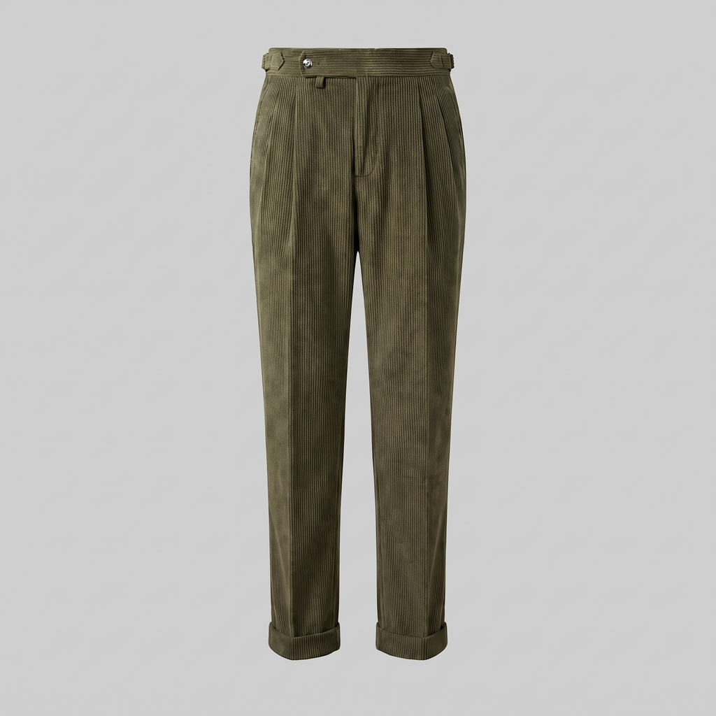 Corduroy Faltenhose Herren Maßgeschneidert Klassisch Winter-Velnorah