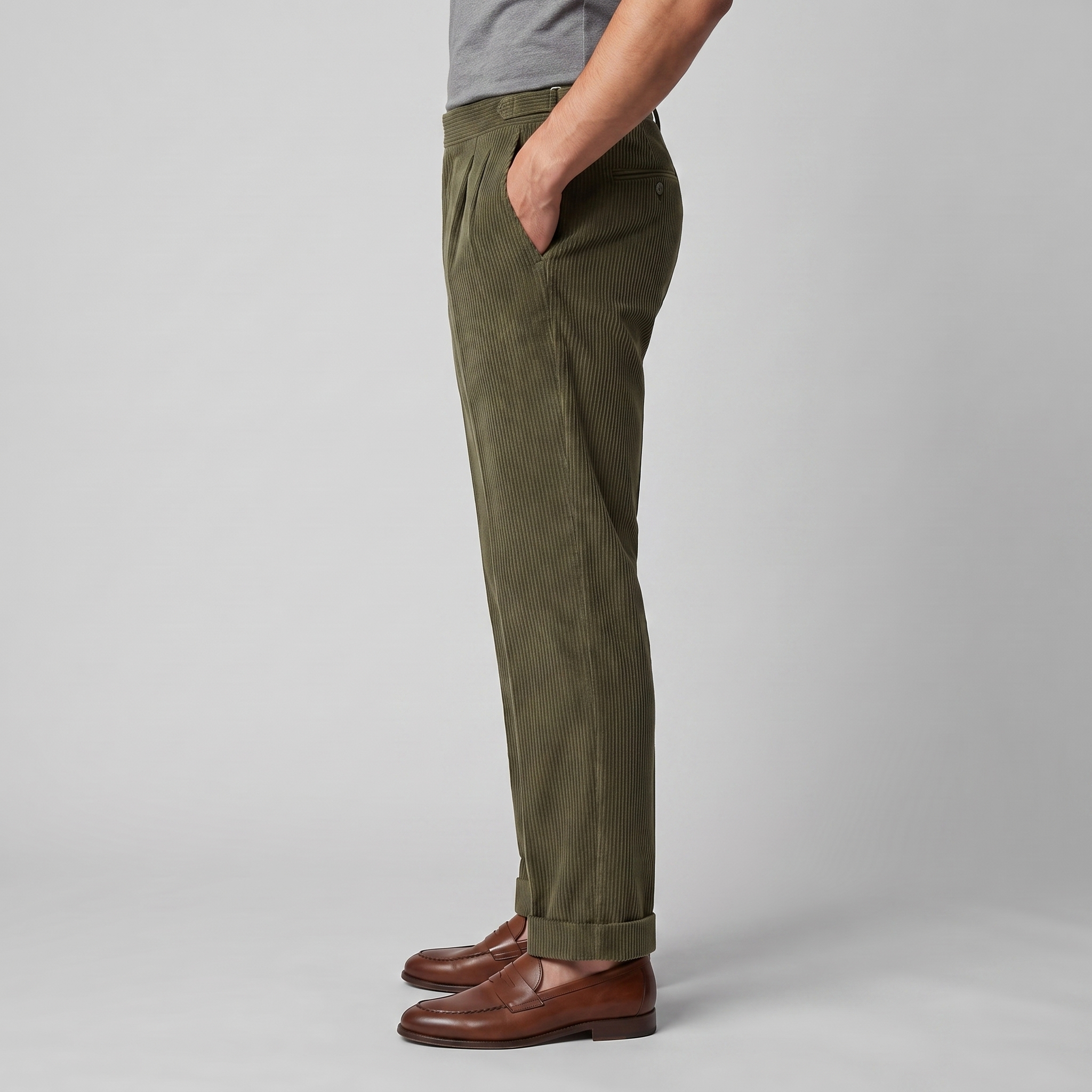 Corduroy Faltenhose Herren Maßgeschneidert Klassisch Winter-Velnorah