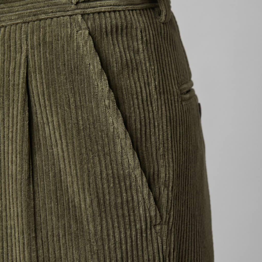 Corduroy Faltenhose Herren Maßgeschneidert Klassisch Winter-Velnorah