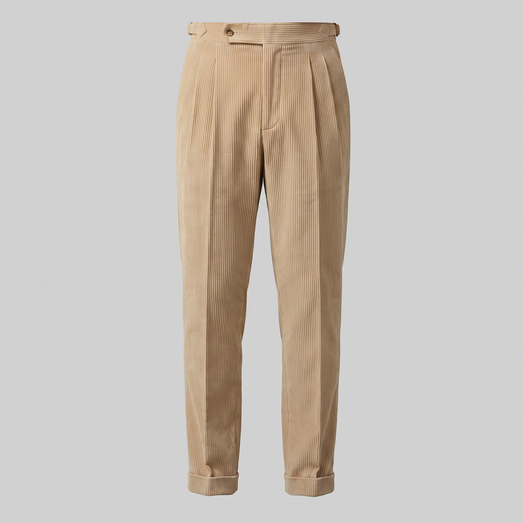 Corduroy Faltenhose Herren Maßgeschneidert Klassisch Winter-Velnorah