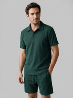 Corduroy Poloshirt und Shorts Set Herren Slim Fit-Velnorah