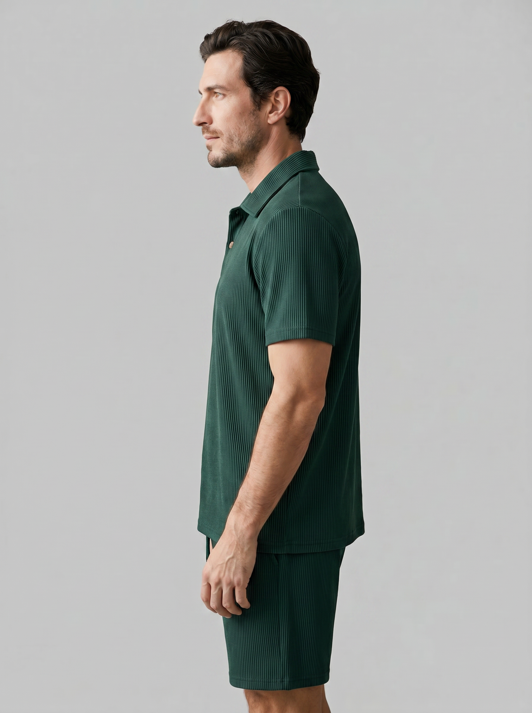 Corduroy Poloshirt und Shorts Set Herren Slim Fit-Velnorah