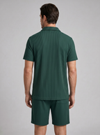 Corduroy Poloshirt und Shorts Set Herren Slim Fit-Velnorah