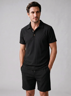 Corduroy Poloshirt und Shorts Set Herren Slim Fit-Velnorah