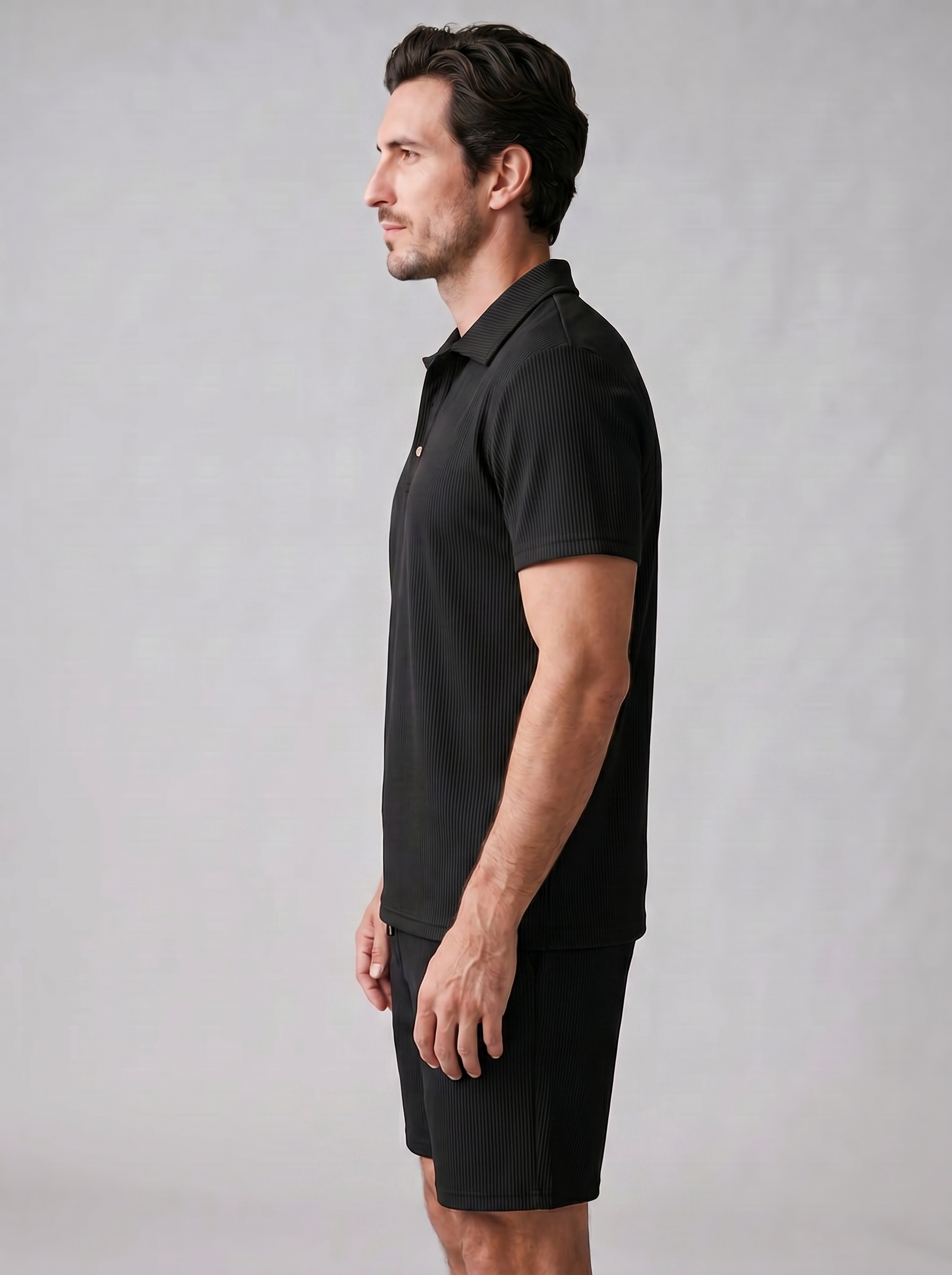 Corduroy Poloshirt und Shorts Set Herren Slim Fit-Velnorah