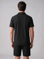 Corduroy Poloshirt und Shorts Set Herren Slim Fit-Velnorah