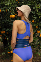 Damen Bikini-Set Colorblock mit Cut-Back-Rücken