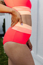 Damen Bikini-Set Colorblock mit Cut-Back-Rücken