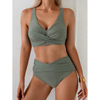 Damen Bikini-Set hochtailliert mit Wickeldesign