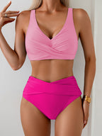 Damen Bikini-Set hochtailliert mit Wickeldesign