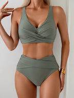 Damen Bikini-Set hochtailliert mit Wickeldesign