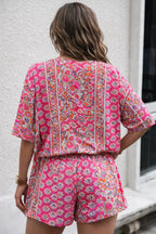 Damen Bluse Kurze Hose Set Blumenmuster Casual-Velnorah