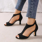Damen Chique Cut Out Pumps Mit Offener Zehe Und Absatz-Velnorah