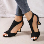 Damen Chique Cut Out Pumps Mit Offener Zehe Und Absatz-Velnorah