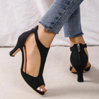 Damen Chique Cut Out Pumps Mit Offener Zehe Und Absatz-Velnorah