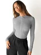 Enganliegendes Longsleeve mit Stehkragen für | Velnorah