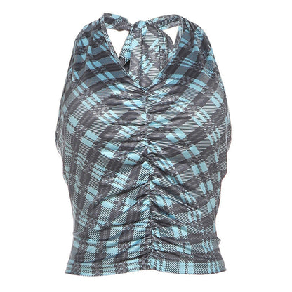 Modisches Damen Kurzarm Blusen-Top mit Karomuster | Velnorah
