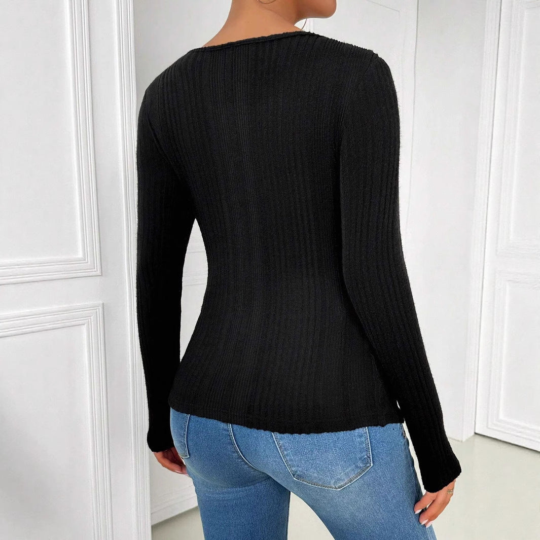 Elegantes Damen Cut-Out Oberteil mit Rippdesign | Velnorah