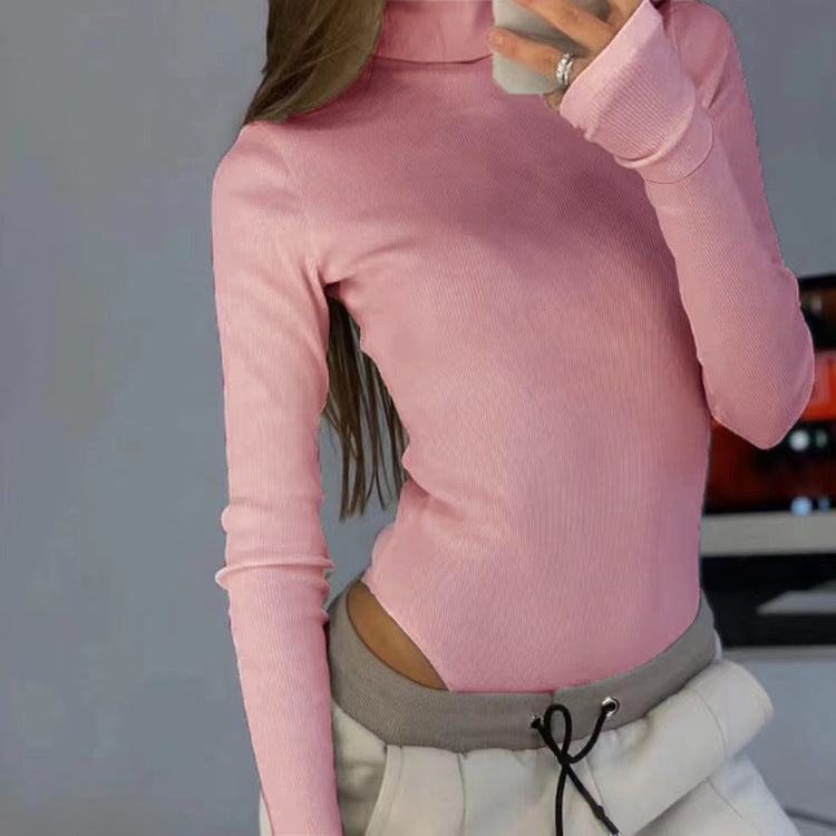 Elegantes Damenoberteil mit hohem Kragen und Cut-Outs | Velnorah