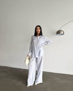 Elegantes Damen Seidenhemd mit feiner Struktur | Velnorah