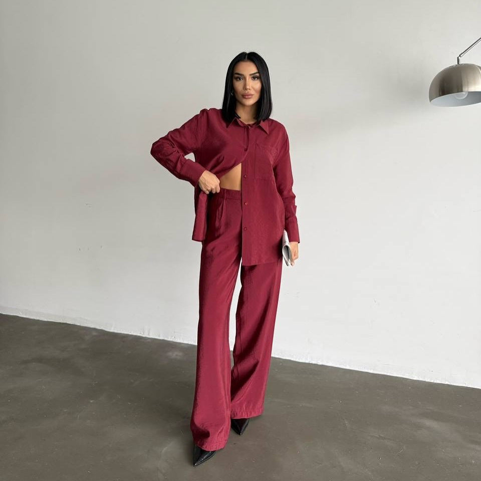 Elegantes Damen Seidenhemd mit feiner Struktur | Velnorah