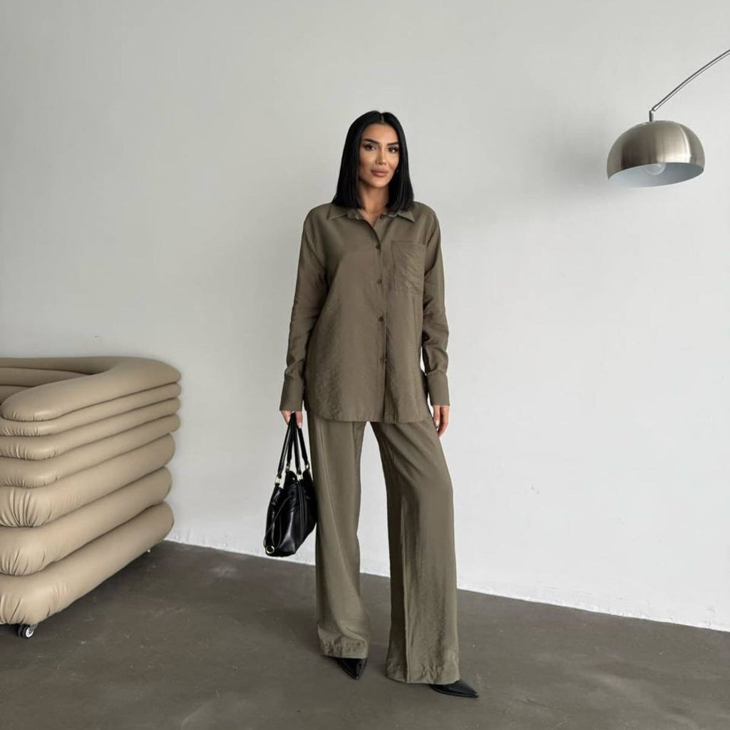 Elegantes Damen Seidenhemd mit feiner Struktur | Velnorah