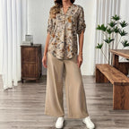 Elegante Damenbluse mit floralem Muster für jeden Anlass | Velnorah